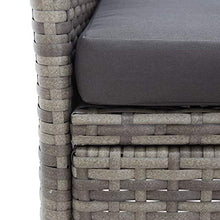 FAMIROSA Panca da Giardino 2 Posti con Tavolino 143 cm Polyrattan Grigio