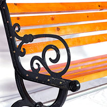 QHW Panca da Giardino 3 posti in Legno, Decoro terrazza Esterna, corrimano Spray, Design ergonomico, Lunghezza 120 / 150cm