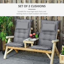 Set 2 Cuscini per Poltrona da Giardino 50x129x9 cm in Poliestere Grigio Scuro