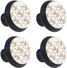 Bel modello di osso di cani Corgi Pomelli per Porta Set di 4 Pomelli per Mobili Manopole per Cassetti Cucina Armadio Vetro