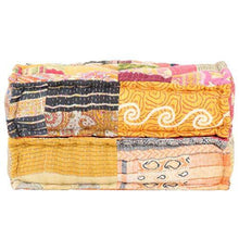 Tidyard Pouf Poggiapiedi Cuscini Ottomano Quadrato Patchwork in Tessuto 60x70x36 cm - Arredi Casa