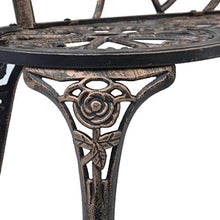 BIGTO - Sedia da giardino in alluminio pressofuso, 100 x 54 x 80 cm, colore: Bronzo