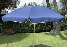 MLI Ombrellone Blu a 8 Stecche MS1B da Giardino o Spiaggia da 220 cm, Poliestere, Orientabile