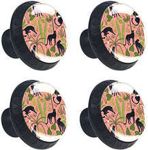 Tigri nella giungla delle foglie tropicali Pomelli per Porta Set di 4 Pomelli per Mobili Manopole per Cassetti Cucina Armadio Vetro