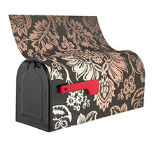 Copertura magnetica per cassetta delle lettere damascata in carbone e rame, design unico, per decorazione giardino, cortile, dimensioni standard 53 x 45 cm