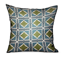 Plutus Shamrock Gem Blue, Green Geometric Luxury Outdoor/Indoor Throw Pillow Double Sided 16" x 16"