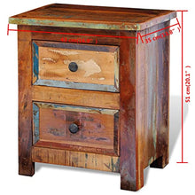 vidaXL Comodino a 2 Cassetti in Legno Recuperato Cassettiera Mobile Mobiletto