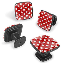 Puntini rossi e bianchi Pomelli per Porta Set di 4 Pomelli per Mobili Manopole per Cassetti Cucina Armadio Vetro