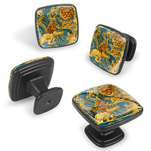 Fiamma del leone d'oro Pomelli per Porta Set di 4 Pomelli per Mobili Manopole per Cassetti Cucina Armadio Vetro