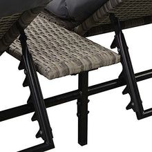 Tidyard Lettini da Giardino, Doppio Lettino Prendisole con Cuscino Polirattan Leggero Grigio