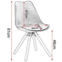 WOLTU BH52mf-1 Sedia Sala da Pranzo Sgabello con Schienale in Plastica e Tessuto di Lino Senza Braccioli Gambe di Legno Patchwork