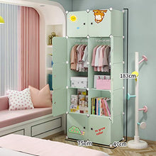 Armadio semplicità 10-Porte Locker 2-Hanging Archivi Rimovibili di Plastica 6-Gitter Scaffali Abbigliamento Home Camera Verde 75X47X183CM MXJ61