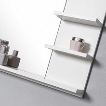 DOMTECH - Specchio a parete da bagno con mensola e illuminazione LED, colore: bianco
