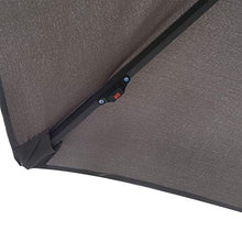 Outsunny Ombrellone da Giardino a Braccio con Manovella e 8 Strisce LED a Energia Solare Φ2.95x2.45m, Grigio