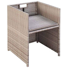 UnfadeMemory Set da Pranzo da Giardino per Giardino o Patio 11 pz con Cuscini in Polyrattan Beige