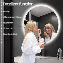 POPSPARK Specchio per Il Trucco, Bagno a Specchio Rotondo con Illuminazione a LED, Design a Specchio con Interruttore tattile,con Anti-Nebbia,per Bagno
