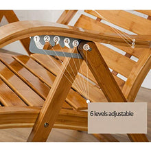 LLSS Sedia a Dondolo, Poltrona reclinabile in Legno massello con Schienale per Pausa Pranzo, Poltrona da Giardino Portatile Regolabile da Esterno con Piedini ma