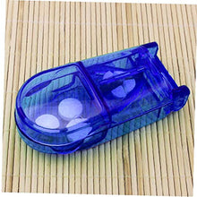Odoukey Pillola di plastica Cutter Splitter Divisore con Design ergonomico per Il Taglio di Piccoli Pillole e Grandi Pillole Blu