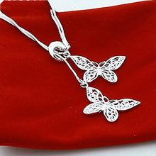 Baoxiaohed Collana in Argento Sterling, Collana Modello Farfalla Vintage Argento Sterling 925 in Tinta Unita, Utilizzata Come Regalo per La Festa della Mamma, Feste, Compleanni E Anniversari