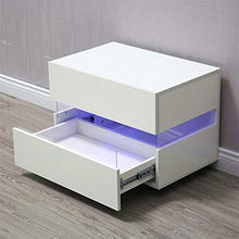 Kaibrite - Comodino a LED lucido con illuminazione (bianco)