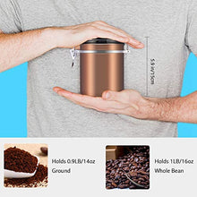 Camidy - Contenitore ermetico per chicchi di caffè, in acciaio INOX, 1,5 l