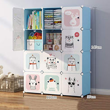 Locker 12-Gitter Armadio Armadio Rimovibili di Plastica Withdoor Scaffali Abbigliamento Home Camera Blu 111X37X147CM MUMUJIN