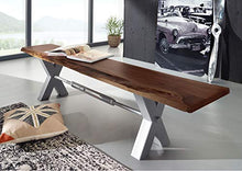 MASSIVMOEBEL24.DE Iron Label #152 Panca in Legno di Acacia - Laccato/Marrone 200x38x46