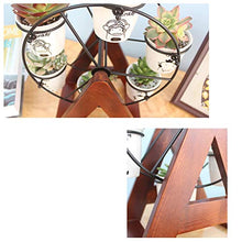 Supporto da Fiori Mini per Desktop, Supporto per Piante girevoli a 360 ° in Legno Massiccio, pianta per Stand per Piante Multiple