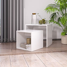 Set di 2 comodini da salotto, in stile moderno, per soggiorno, camera da letto (bianco)