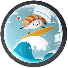 Sushi Surfer Pomelli per Porta Set di 4 Pomelli per Mobili Manopole per Cassetti Cucina Armadio Vetro