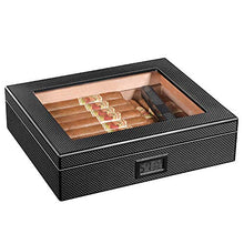 TGhosts Cigar Humidor, Cigar Humidor con Alta precisione Frontale Digitale igrometro umidificatore, Foderato Fatta da Cedro Spagnolo Legno