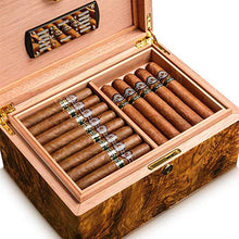 Gymqian Humidors Sigaro Cedar Legno Ufficio Cigar Stoccaggio Scatola Di Stoccaggio Vernice per Pianoforte, Igrometro Integrato classico/Braun / 29.8x22x16.3cm