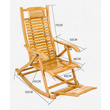 Iyom Sedia Zero Gravity, Chaise Longue, Sedia a Dondolo Pieghevole in Legno Balcone Sedia con Schienale Regolabile in bambù con poggiatesta e Massaggio ai Piedi Lettini Prendisole per Esterni Sedia