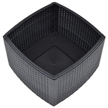 BIGTO - Tavolino da giardino in plastica, decorazione bistrot antracite, 54 x 54 x 36,5 cm