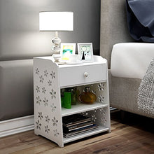 MThomes Armadio Bianco da Comodino con cassetto Dimensioni Circa: 49.3 x 39.3 x 29.3cm（H x W x D）