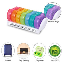 FAMKIT Portatile 7 Giorni Pill Box Mini Pillole Organizzatore Settimanale AM/PM Rainbow Medicine Container Planner Box
