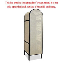 HXXXIN Armadio per Camera da Letto Hotel Armadio Creativo in Rattan Armadio Creativo con Porta Singola Credenza Decorativa Semplice E Pratico,Nero