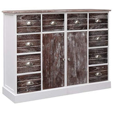SKM Credenza con 10 Cassetti Marrone 113x30x79 cm in Legno