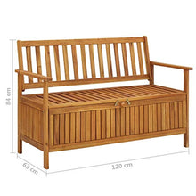 Panchina da giardino con vano portaoggetti, 120 cm, in legno di acacia
