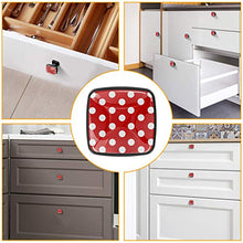 Puntini rossi e bianchi Pomelli per Porta Set di 4 Pomelli per Mobili Manopole per Cassetti Cucina Armadio Vetro