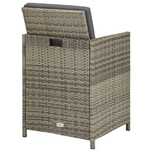 FAMIROSA Sedie da Giardino 2 pz con Cuscini in Polyrattan Grigio-1907