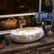 Lavabo Ovale da Bagno Retro Creative Jingdezhen Ceramic Hotel Lavabo antispruzzo Lavandini Bagno