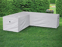 Schutzhülle n Set: copertura 250 x 250 cm per mobili da giardino a forma di L + tasca per 6-8 cuscini