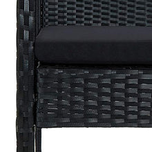 FAMIROSA Set Divani da Giardino 4 pz con Cuscini in Polyrattan Nero
