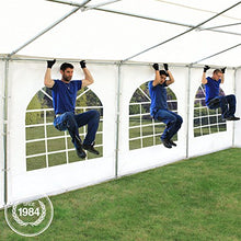 TOOLPORT Tendone per Feste e Eventi 4x4 m Gazebo Matrimonio - Bianco - Molte Misure - Premium Bianco-Verde