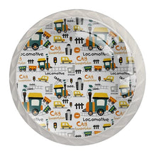 Maniglie per cassetti Manopole per cassetti Manopole rotonde Confezione da 4 per armadietto, cassetti, cassettiere, cassettiere ecc. Designtransportation CartoonvectIllustration