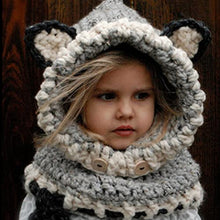 ASFD Cappello Invernale per Bambini con Sciarpa Tridimensionale a Prova di Freddo per Bambini Grigio
