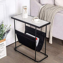 Comodino LHY- Comodino moderno in metallo con forte capacità di appoggio per camera da letto, studio, ecc. Comodo Nero