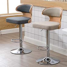 AQMTN Sgabelli da Bar, con Schienale, Esterno in Similpelle, elevatore a Gas Girevole Regolabile in Altezza e Regolabile, per mobili per la Sala da Pranzo/bancone/Cucina.-Un Grigio 60-80 cm