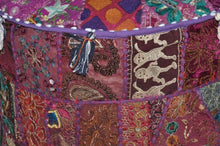 Rajasthali Indiano ottomano Impreziosito Vintage con Ricamo e Patchwork Poggiapiedi Piano Cuscino, 46 x 33 cm